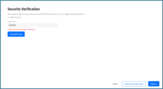 masukkan kode yang diterima di Email