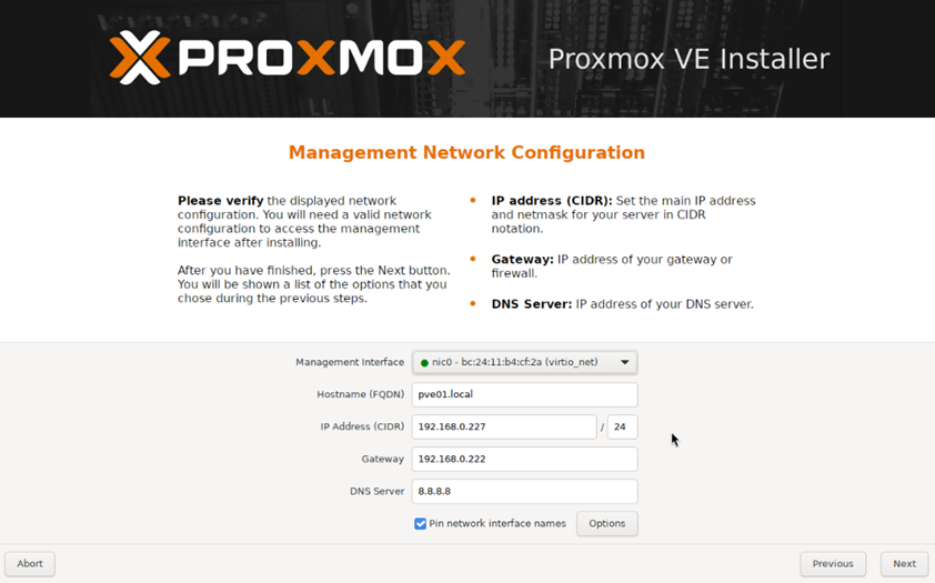 Management Network Configuration