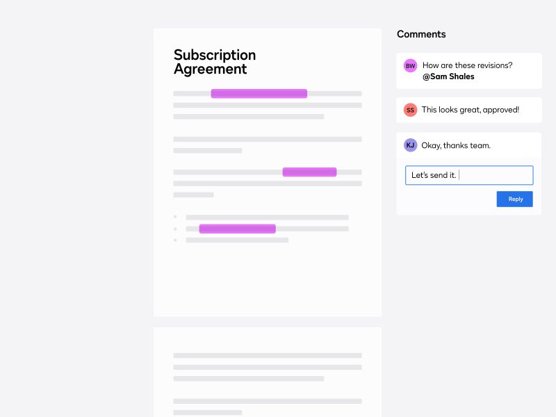 Kolaborasi kontrak di Docusign CLM