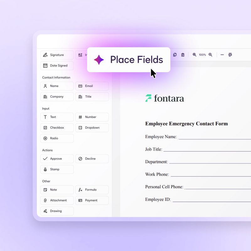 Menempatkan field tanda tangan di Docusign eSignature