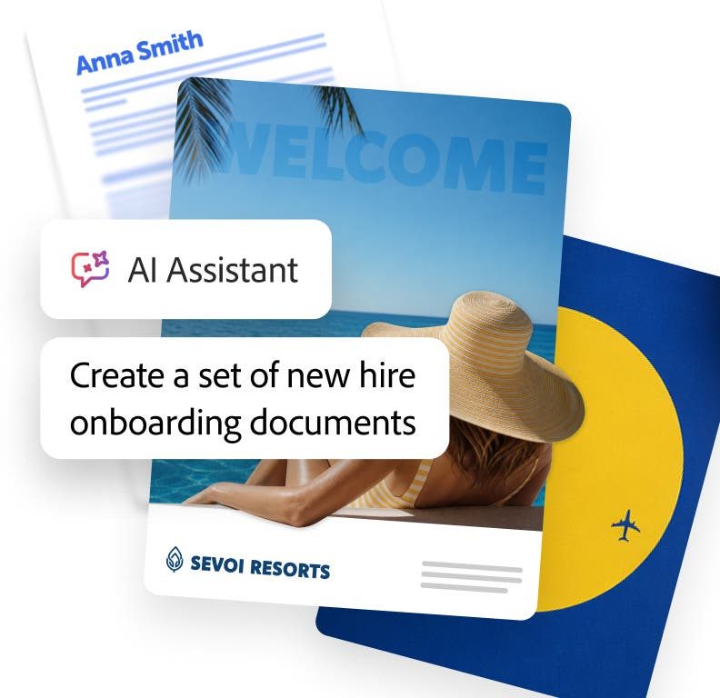 Acrobat AI Assistant membantu menyusun dokumen orientasi karyawan baru