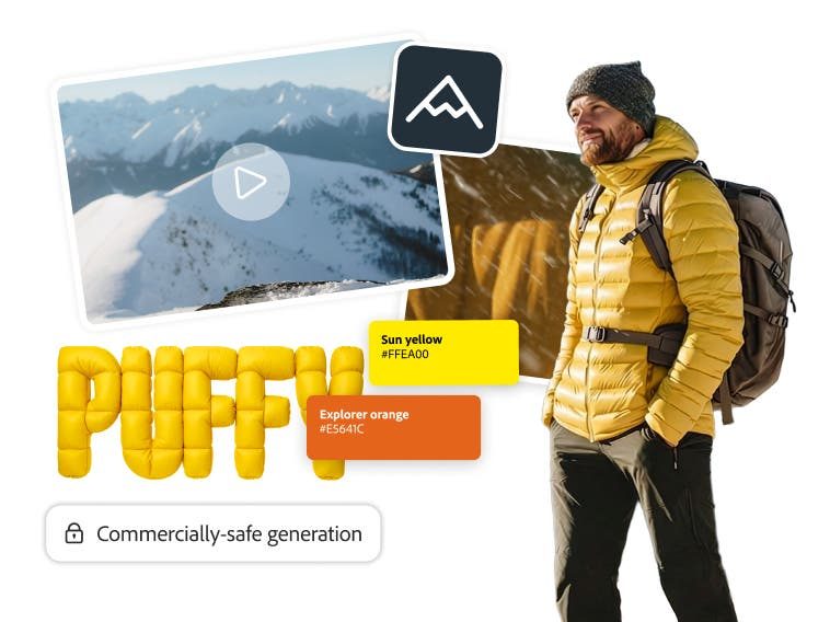 Konten kampanye yang dibuat dengan AI generatif Adobe Firefly