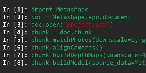 Skrip Python untuk otomatisasi Metashape