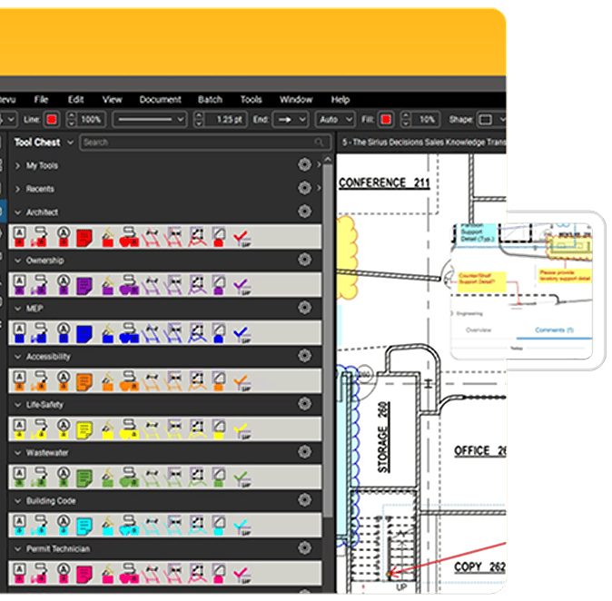 Tool Chest berisi simbol dan markup standar