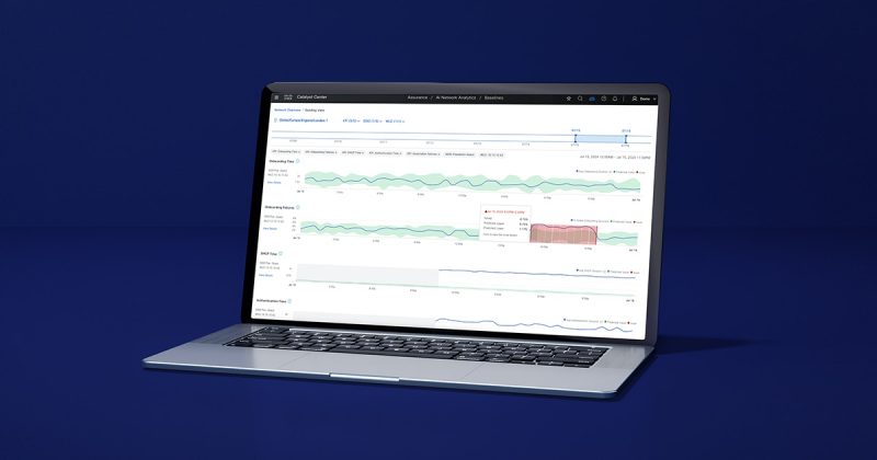 Tampilan Cisco Catalyst Center di laptop