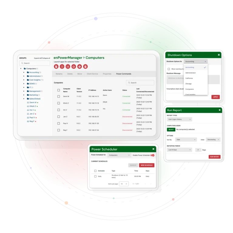 Konsol enPowerManager CurrentWare