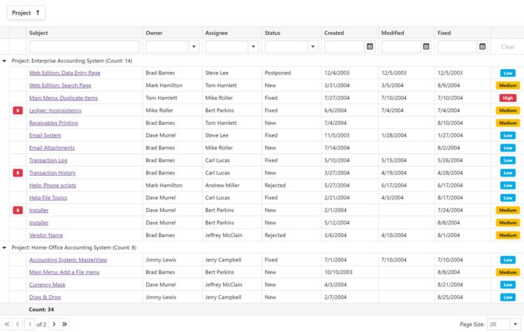 Komponen Data Grid DevExpress untuk Blazor