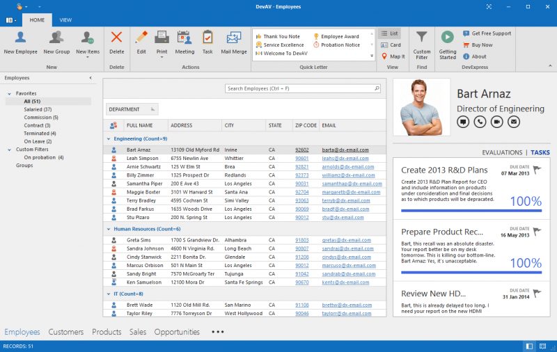 Aplikasi bergaya Office yang dibuat dengan DevExpress WinForms