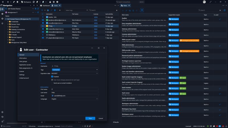 Pengaturan akses aman di Remote Desktop Manager