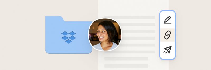 Fitur berbagi dan tanda tangan di Dropbox