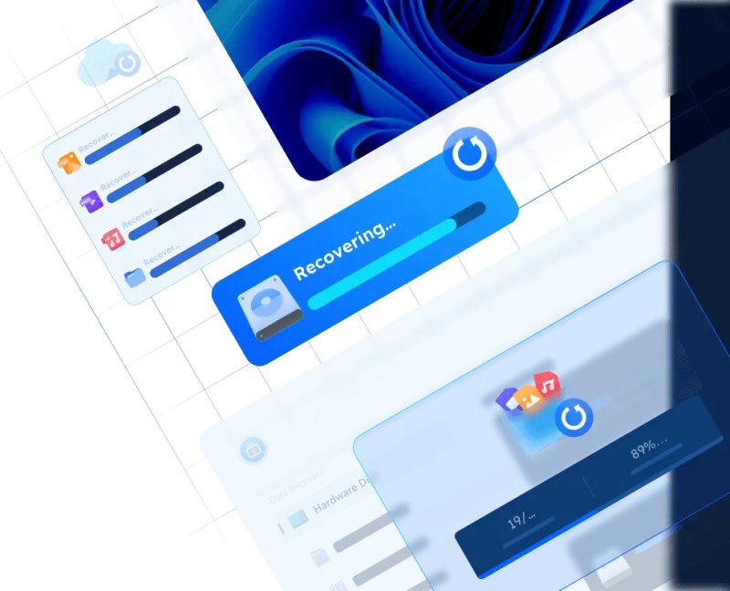 Tampilan proses pemulihan EaseUS Data Recovery Wizard