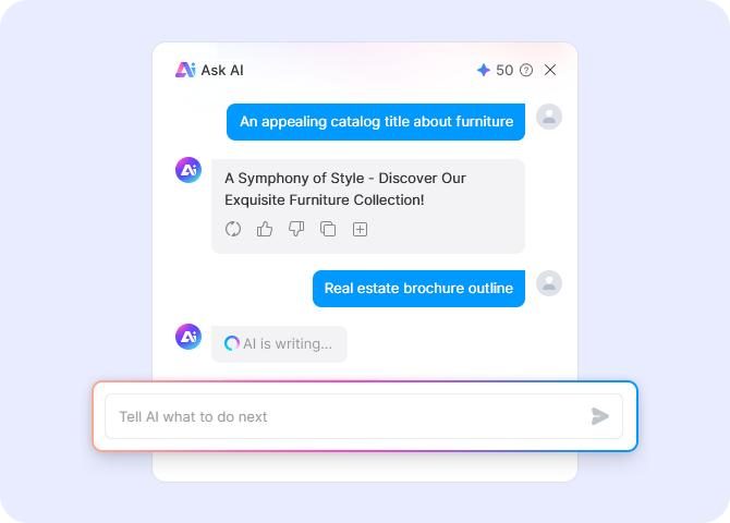 AI Assistant FlipHTML5 membantu menulis konten katalog