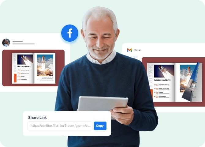 Membagikan flipbook melalui link dan media sosial