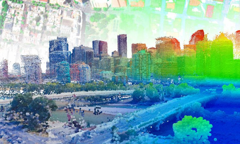 Point cloud lidar kota di Global Mapper