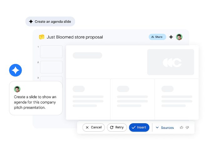 Gemini di Google Slides membuat agenda presentasi