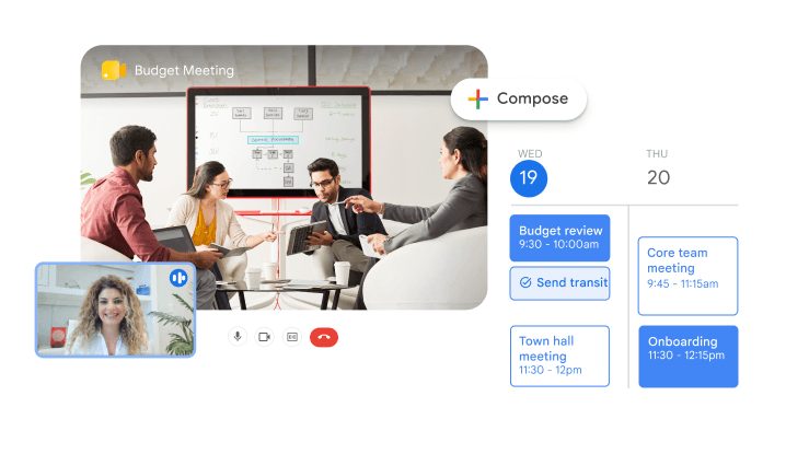 Rapat Google Meet dengan jadwal di Calendar