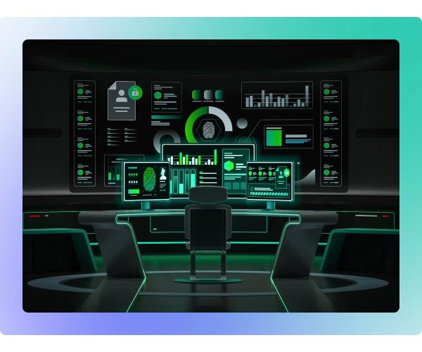 Ilustrasi pusat pemantauan SOC Kaspersky Next MXDR Optimum