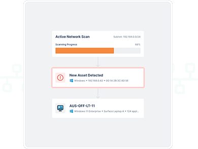 Network scan Lansweeper mendeteksi aset baru