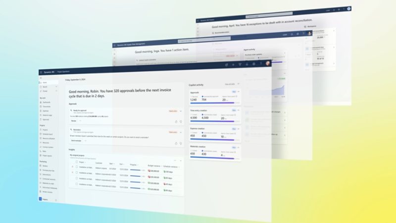 Tampilan aplikasi Dynamics 365