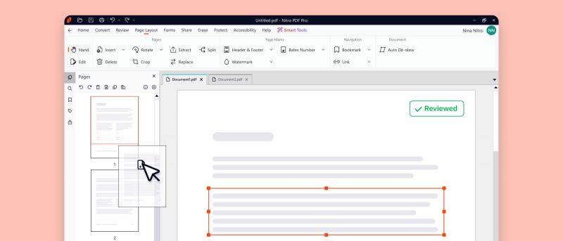Mengedit dan menyusun halaman di Nitro PDF Pro