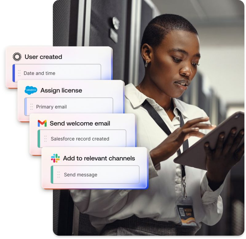 Alur otomatis onboarding di Okta Workflows