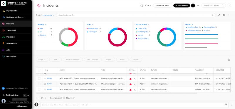 Daftar insiden di Cortex XSOAR