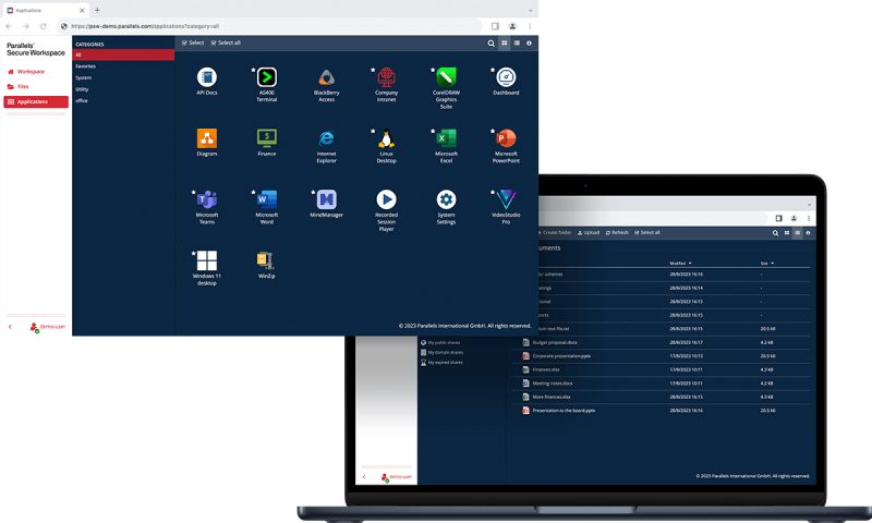 Parallels Secure Workspace di laptop