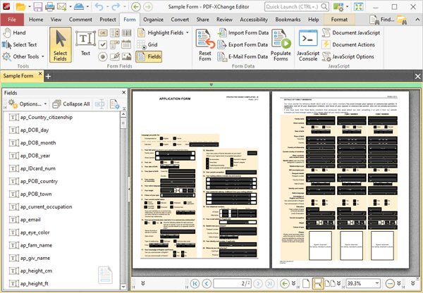 Pembuatan formulir isian di PDF-XChange Editor Plus