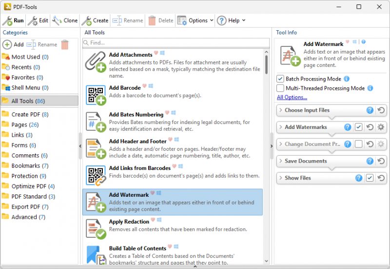 Daftar tool di PDF-Tools