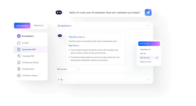 AI Assistant PDFelement untuk chat dengan dokumen