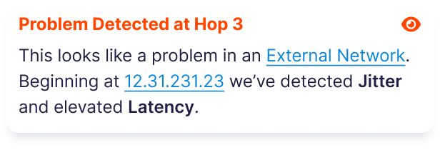 Alert masalah terdeteksi di hop 3