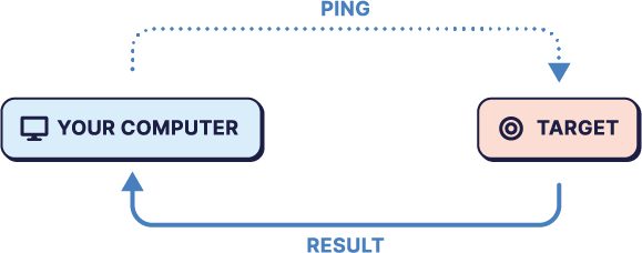 Diagram ping dari komputer ke target