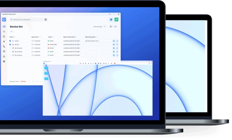 Daftar perangkat di RealVNC Connect