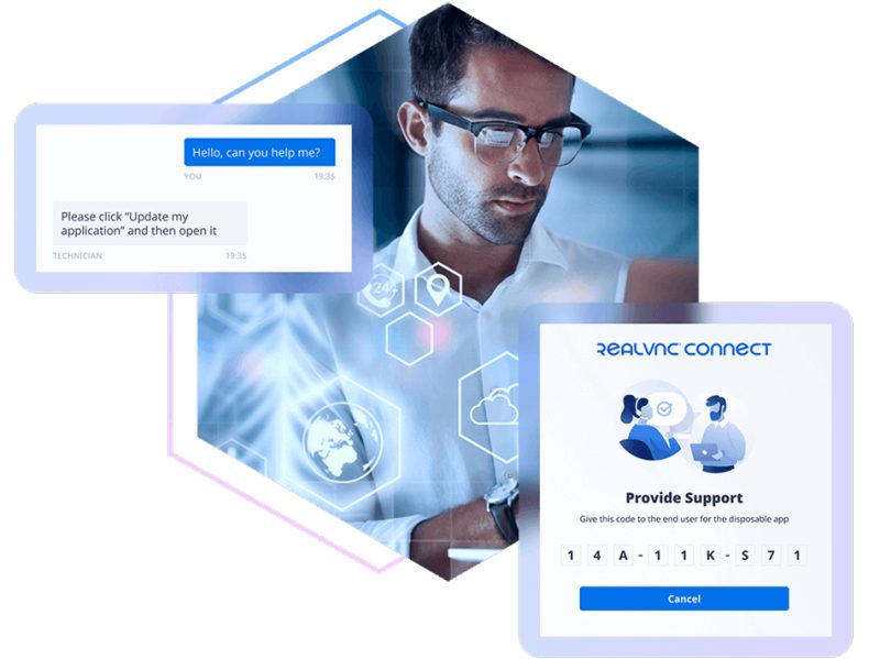 Kode sesi On-Demand Assist RealVNC