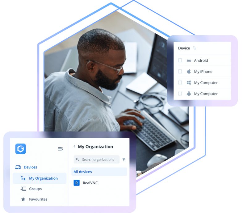 Pengelompokan perangkat dan pengguna di RealVNC Connect