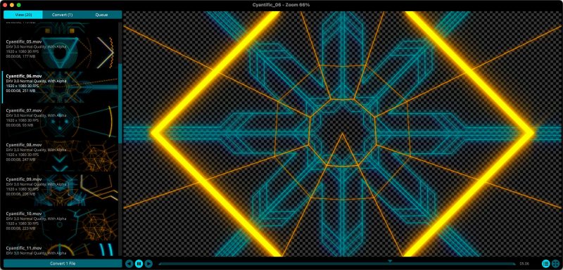 Resolume Alley memutar dan mengonversi video