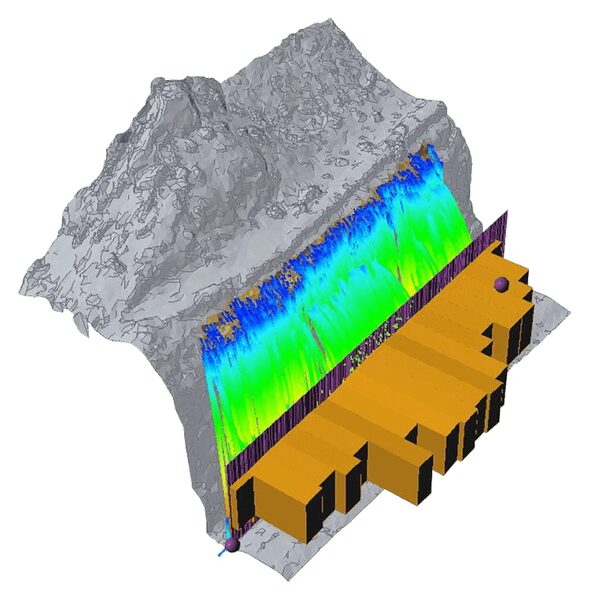 Desain barrier batu jatuh 3D di RocFall3