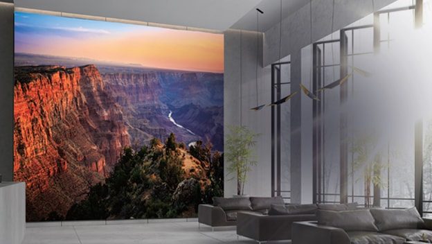 Layar LED Samsung The Wall di lobi