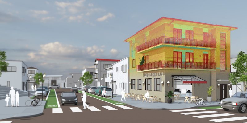 Model hasil point cloud di SketchUp Pro Scan