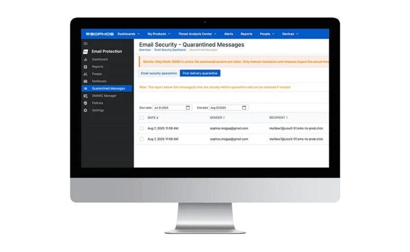Karantina pesan di Sophos Email