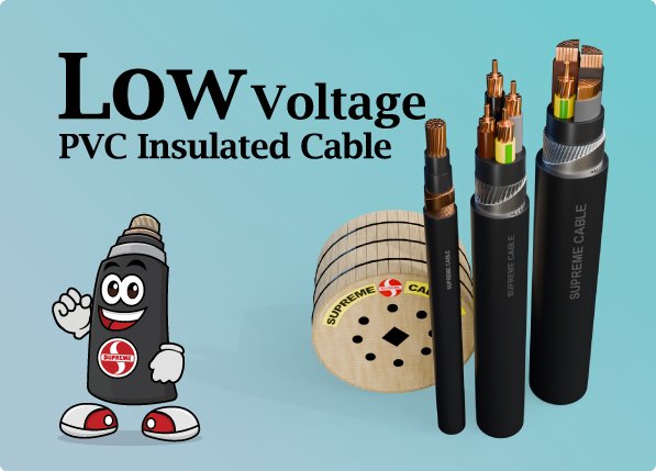 Kabel tegangan rendah berisolasi PVC Supreme