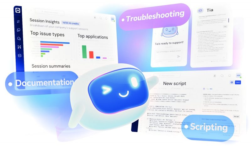 Ilustrasi TeamViewer AI: Tia dan Session Insights