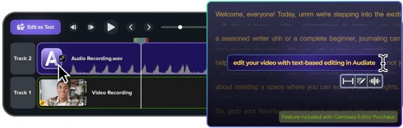 Edit video berbasis teks dengan Camtasia Audiate