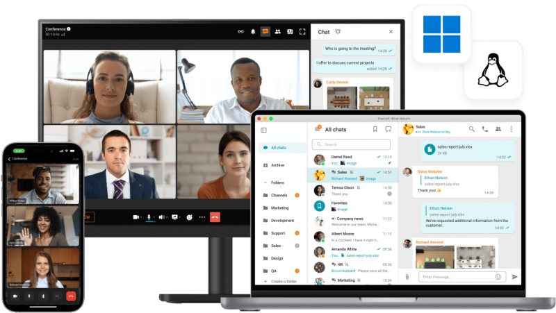 Aplikasi TrueConf di PC, laptop, dan ponsel