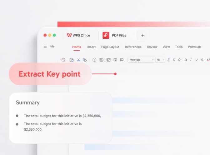 WPS PDF mengekstrak poin penting dokumen