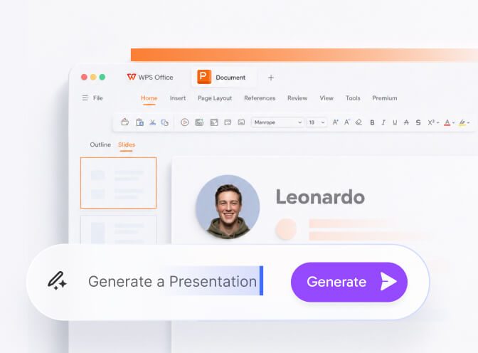 WPS Presentation membuat slide dari prompt