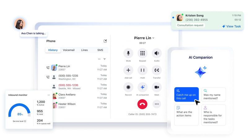 Aplikasi Zoom Phone dengan riwayat panggilan
