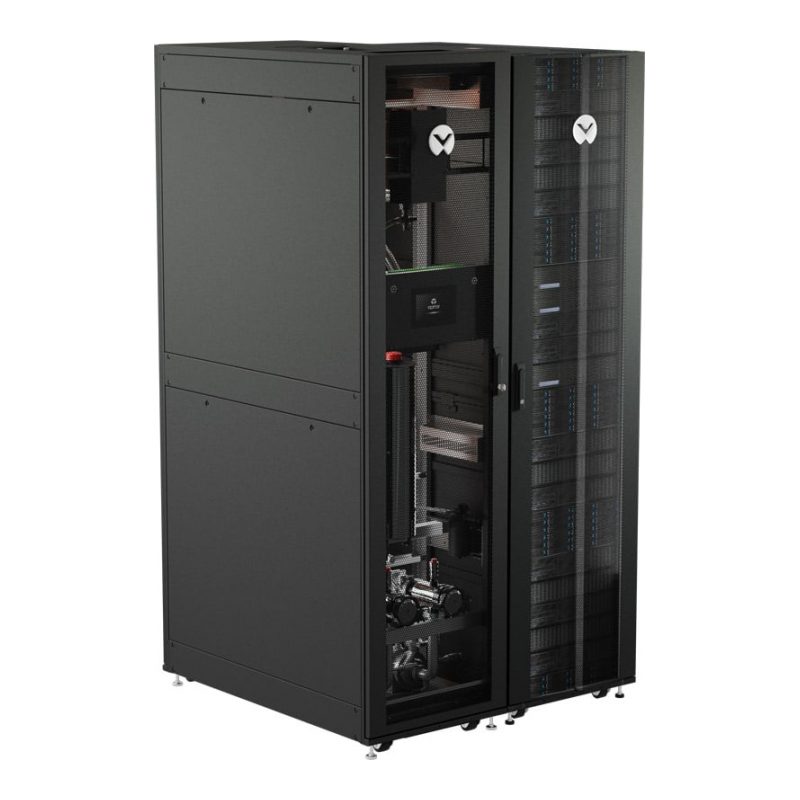 Unit distribusi cairan pendingin Vertiv CoolChip CDU di dalam rak